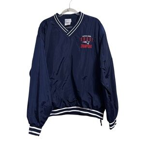 NEW ENGLAND Sz Lg PATRIOTS NFL 2000s REEBOK Windbreaker pullover jacket vintage